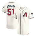 A.Diamondbacks #51 Randy Johnson Player Cream Limited Elite Home Game Jdoa Stitched Jerseys