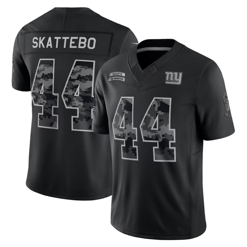NY.Giants #44 Cam Skattebo Player Black Limited 2026 Salute to Service Home Game Xdoa Stitched Jerseys