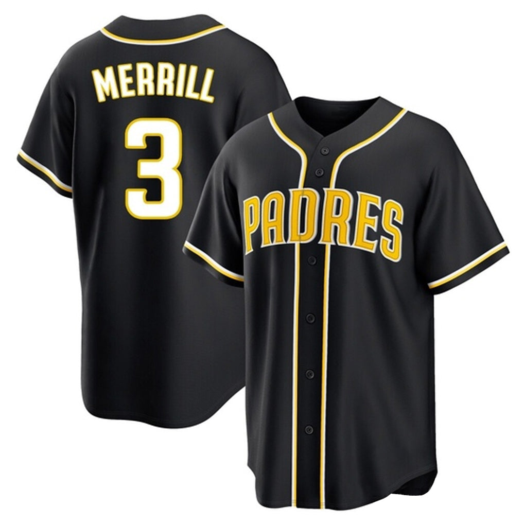 S.Diego Padres #3 Jackson Merrill Player Black 2026 Fashion Home Jdoa Stitched Jerseys
