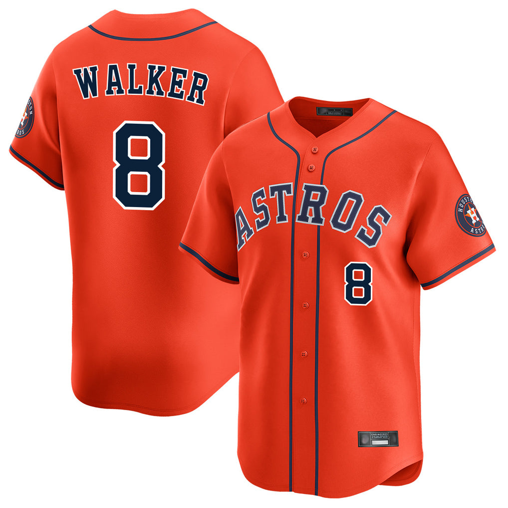 H.Astros #8 Christian Walker Player Orange Home Limited Jdoa Stitched Jerseys