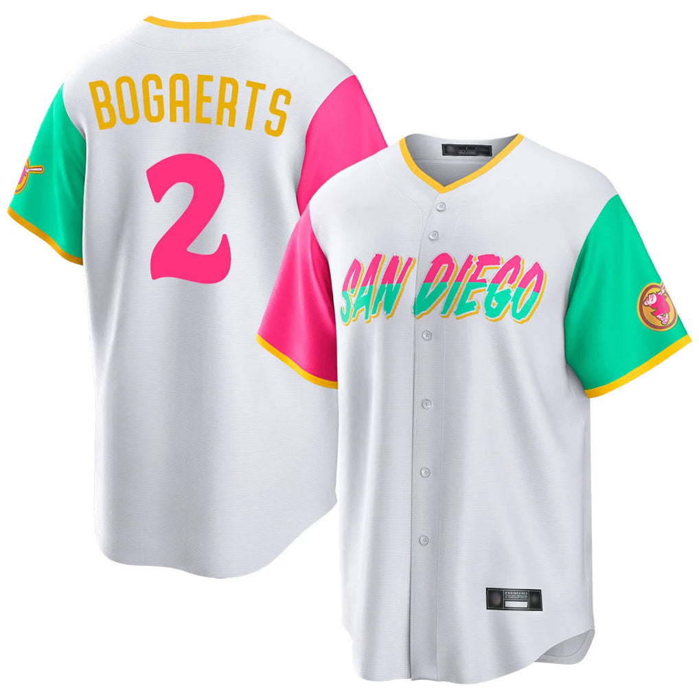 S.Diego Padres #2 Xander Bogaerts Player White City Connect Home Game Jdoa Stitched Jerseys