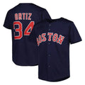 B.Red Sox #34 David Ortiz Player Navy Mitchell & Ness Cooperstown Collection Mesh Home Jdoa Stitched Jerseys