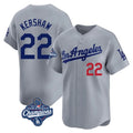 LA.Dodgers #22 Clayton Kershaw Player Gray World Series Meet Limited Home Jdoa Stitched Jerseys