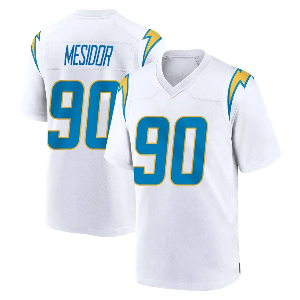 LA.Chargers #90 Akheem Mesidor Player White Home Game Stitched Jerseys