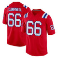 NE.Patriots #66 Will Campbell Player Red Home Game Jdoa Stitched Jerseys