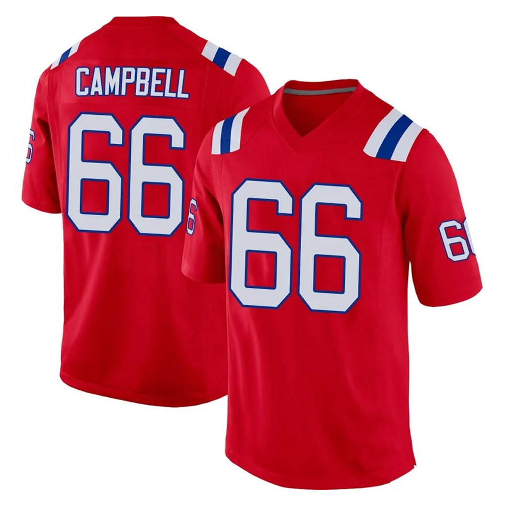 NE.Patriots #66 Will Campbell Player Red Home Game Jdoa Stitched Jerseys