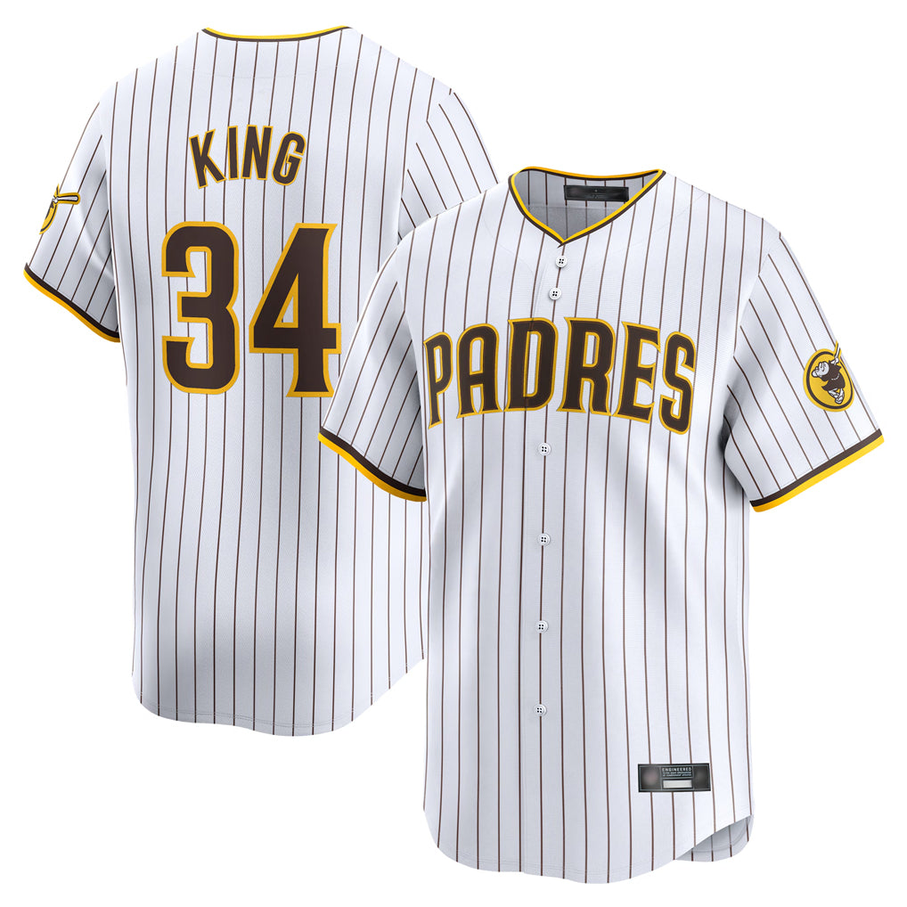 S.Diego Padres #34 Michael King Player White Home Limited Jdoa Stitched Jerseys