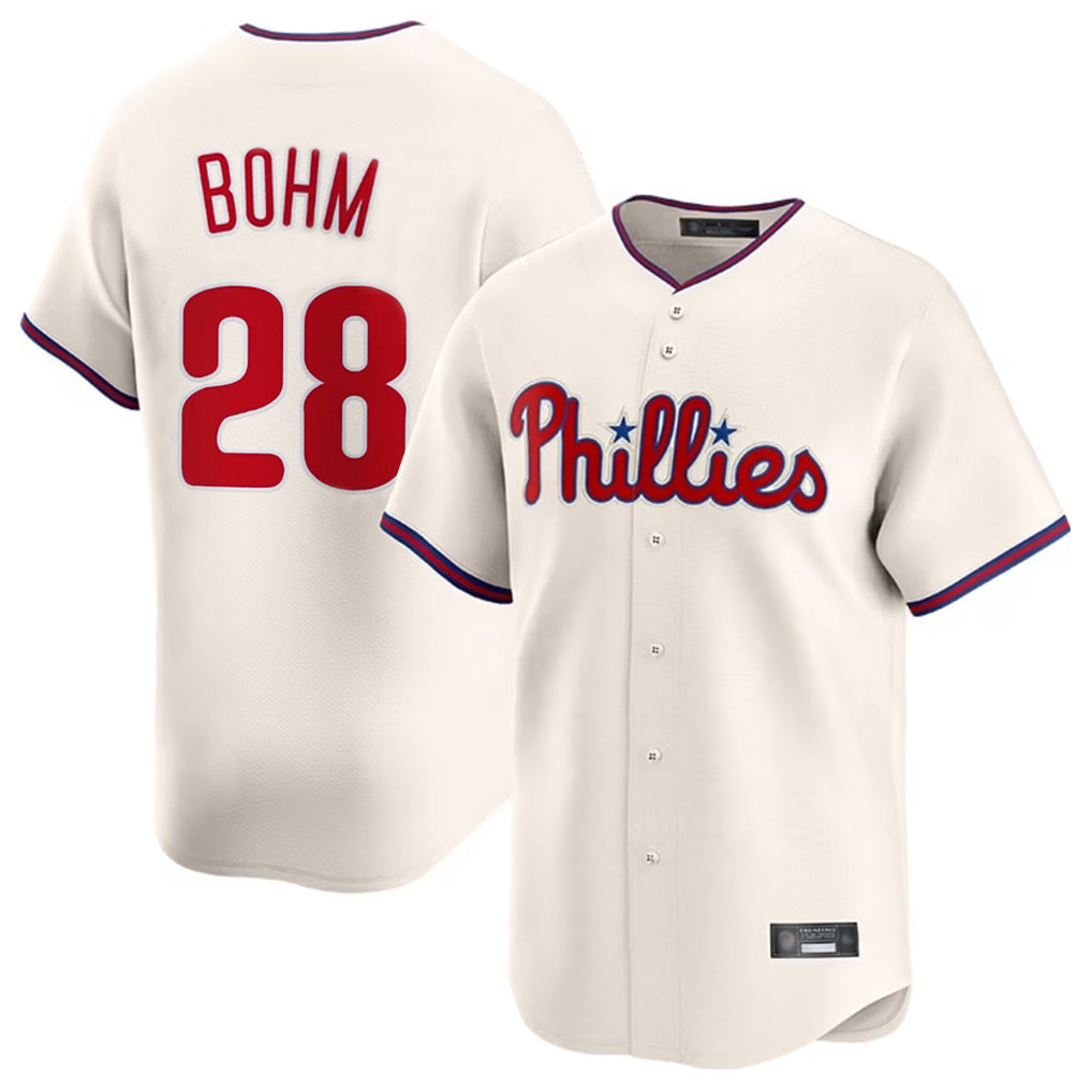 P.Phillies #28 Alec Bohm Player Cream Home Limited Jdoa Stitched Jerseys