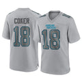 C.Panthers #18 Jalen Coker Player Gray Atmosphere Fashion Game Jdoa Stitched Jerseys