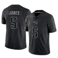 NE.Patriots #5 Dre'Mont Jones Player Black Reflective LImited Home Game Jdoa Stitched Jerseys