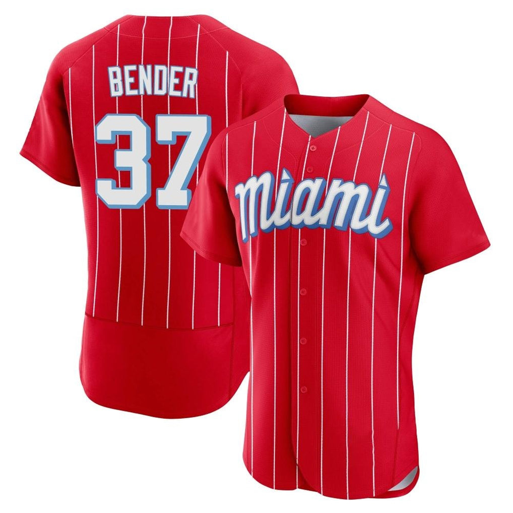 M.Marlins #37 Anthony Bender Player Red City Connect Home Limited Elite Jdoa Stitched Jerseys