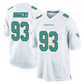 M.Dolphins #93 Zeek Biggers Player White Home Game Jdoa Stitched Jerseys