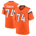 D.Broncos #74 Ben Powers Player Orange Home Game Jdoa Stitched Jerseys