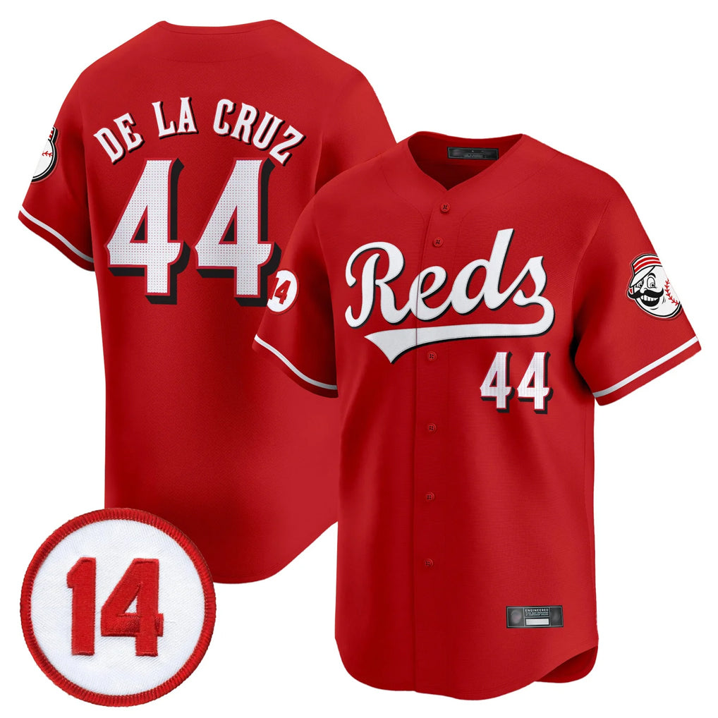 C.Reds #44 Elly De La Cruz Player Red Vapor Premier Limited Home Jdoa Stitched Jerseys