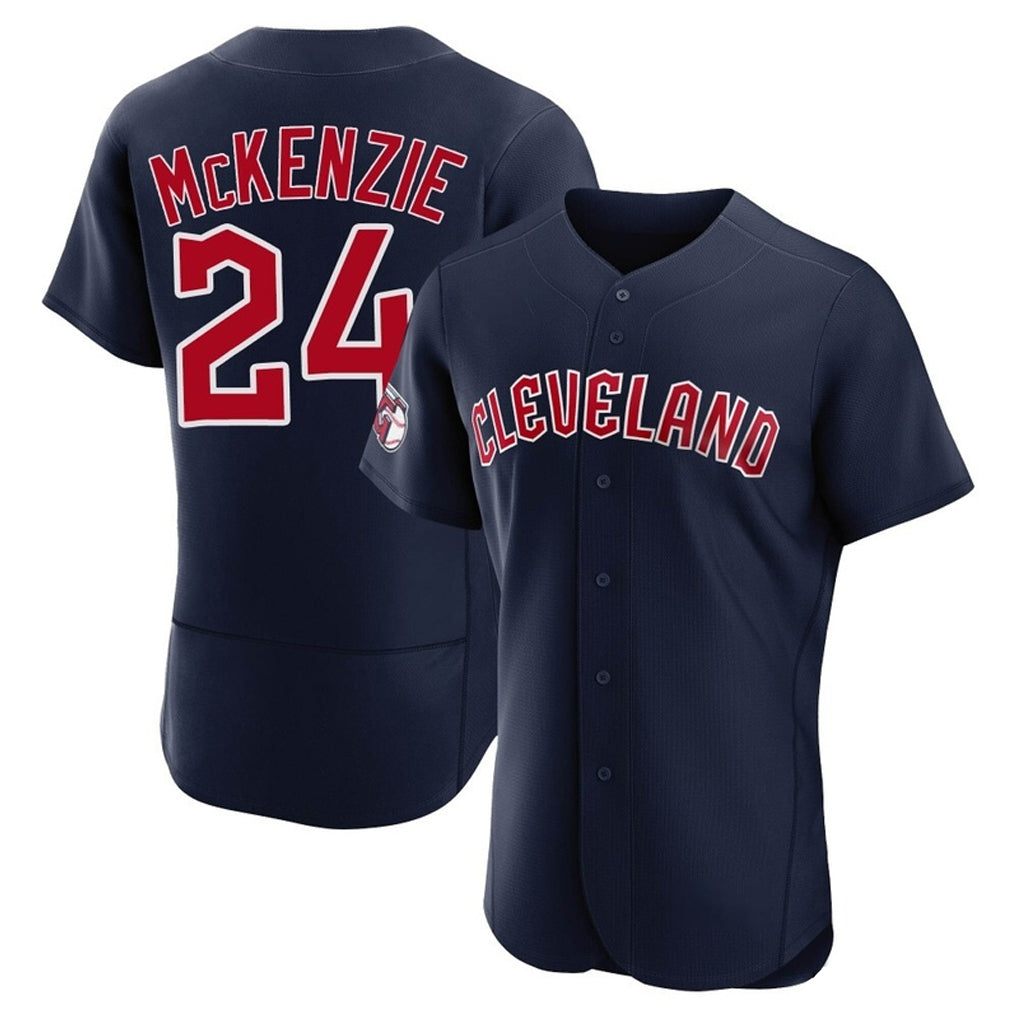 C.Guardians #24 Triston McKenzie Player Navy Limited Elite Home Jdoa Stitched Jerseys