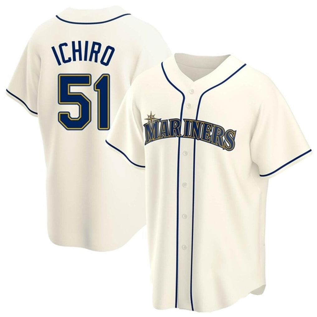 S.Mariners #51 Ichiro Suzuki Player Cream Home Game Jdoa Stitched Jerseys