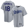 LA.Dodgers #18 Yoshinobu Yamamoto Player Gray Game Jdoa Stitched Jerseys