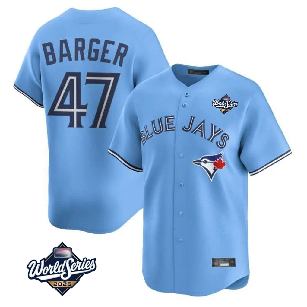 T.Blue Jays #47 Addison Barger Player Blue 2025 World Series Limited Jdoa Stitched Jerseys
