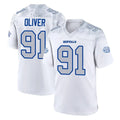 B.Bills #91 Ed Oliver Player White Rivalries Collection Game Jdoa Stitched Jerseys