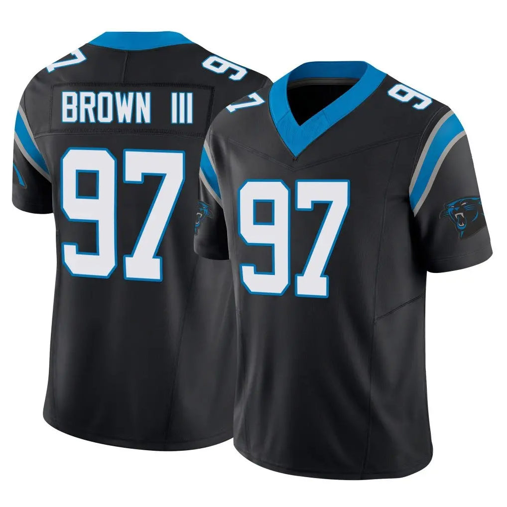 C.Panthers #97 Bobby Brown III Player Black Vapor F.U.S.E. Limited Home Game Jdoa Stitched Jerseys