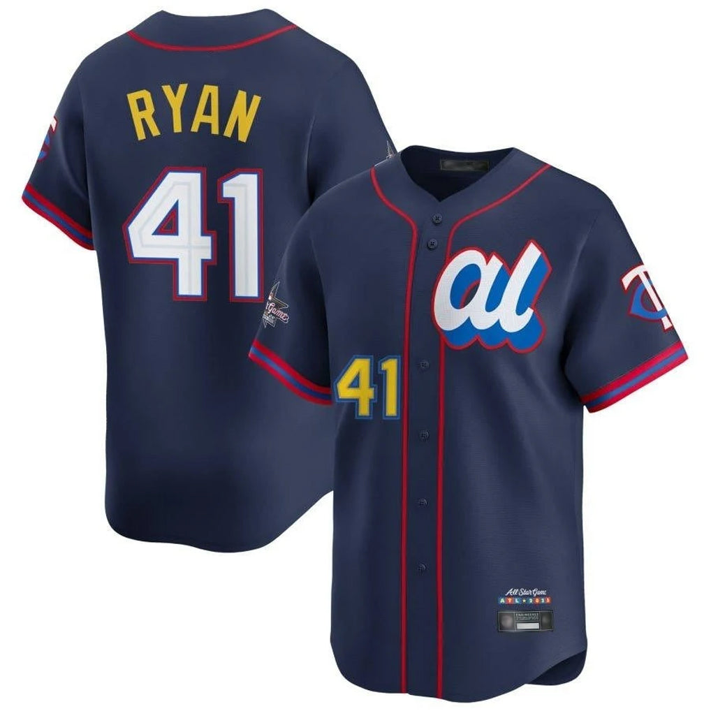 M.Twins #41 Joe Ryan Player Navy All-star Game Limited Home Jdoa Stitched Jerseys