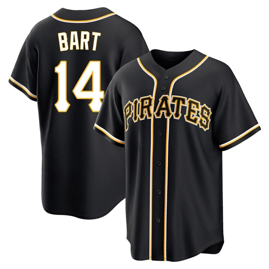 P.Pirates #14 Joey Bart Player Black Fashion Out Home Game Jdoa Stitched Jerseys