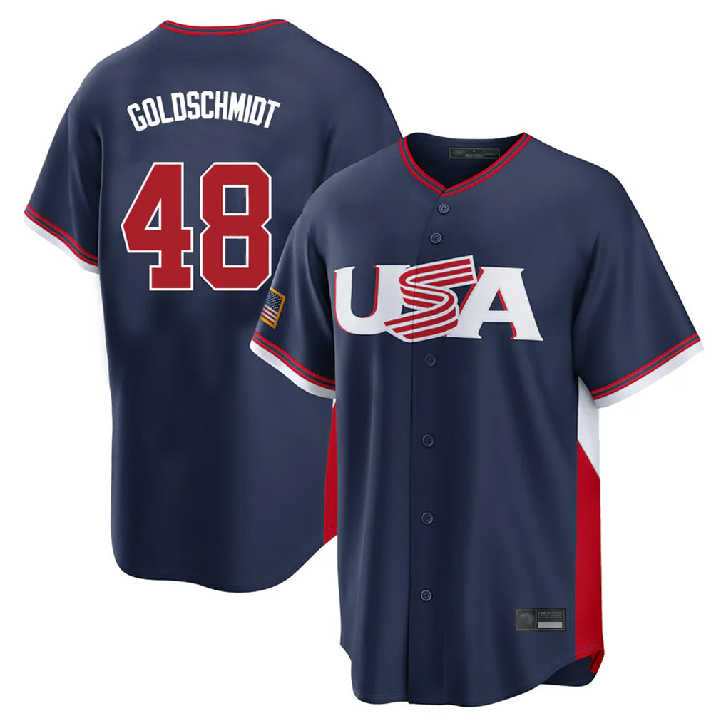 NY.Yankees #48 Paul Goldschmidt Player Navy USA 2026 World Classic Limited Game Jdoa Stitched Jerseys