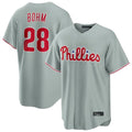 P.Phillies #28 Alec Bohm Player Gray Home Game Jdoa Stitched Jerseys