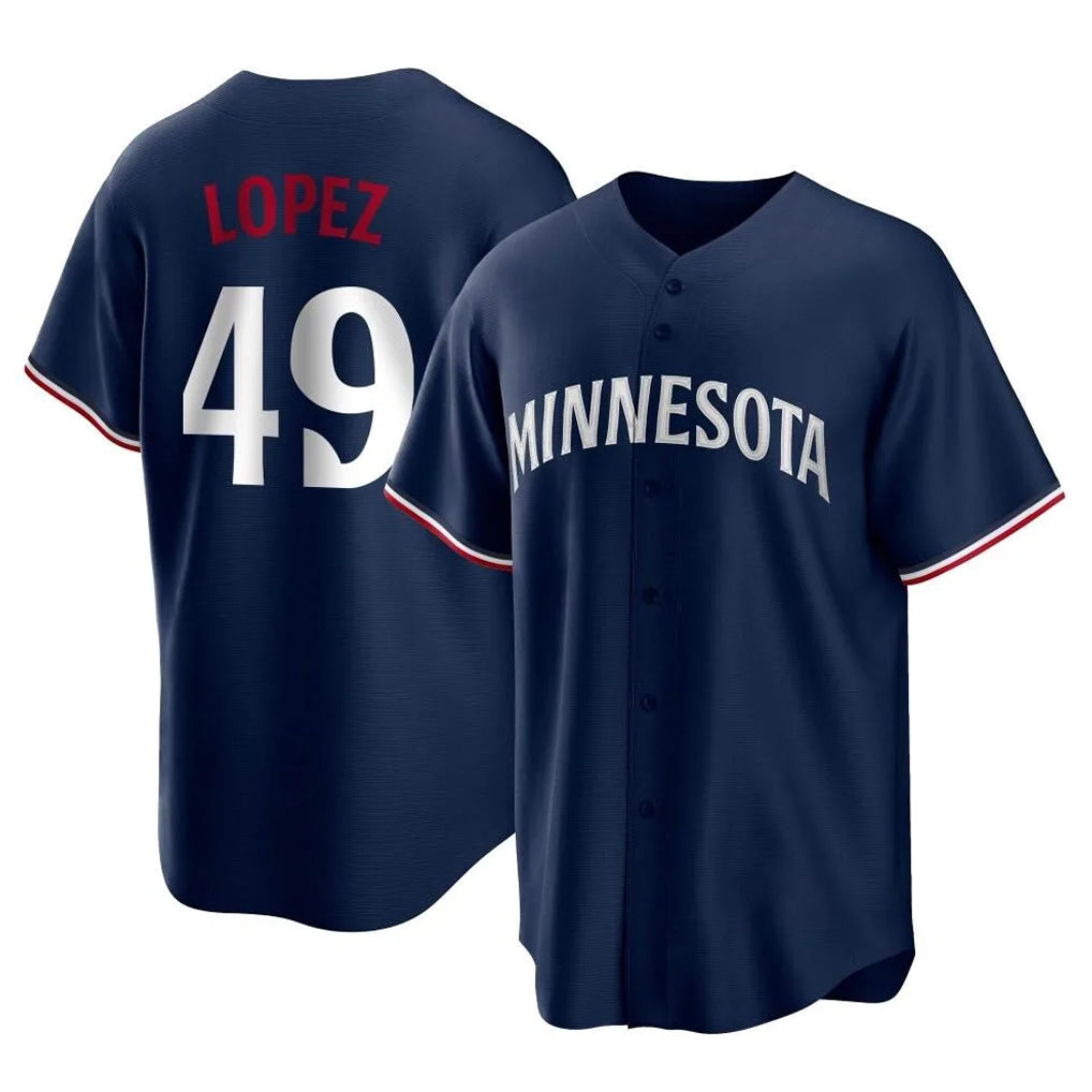 M.Twins #49 Pablo Lopez Player Navy Replica Alternate Home Jdoa Stitched Jerseys