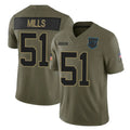 C.Panthers #51 Sam Mills Player Olive Salute to Service Limited Home Game Jdoa Stitched Jerseys