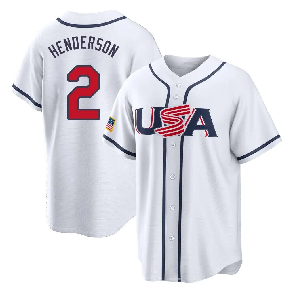 B.Orioles #2 Gunnar Henderson Player White USA 2026 World Classic Home Game Jdoa Stitched Jerseys