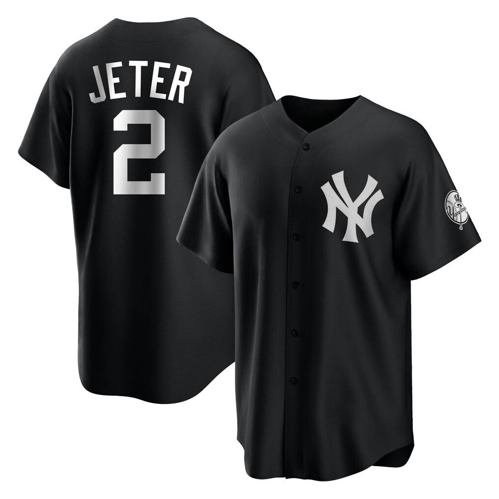 NY.Yankees #2 Derek Jeter Player Black Game Jdoa Stitched Jerseys