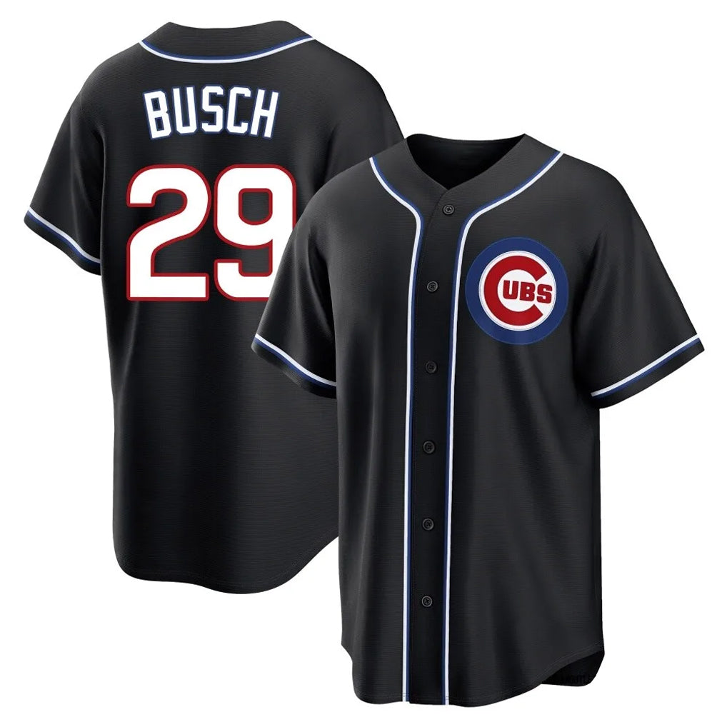C.Cubs #29 Michael Busch Player Black Fashion Out Game Jdoa Stitched Jerseys