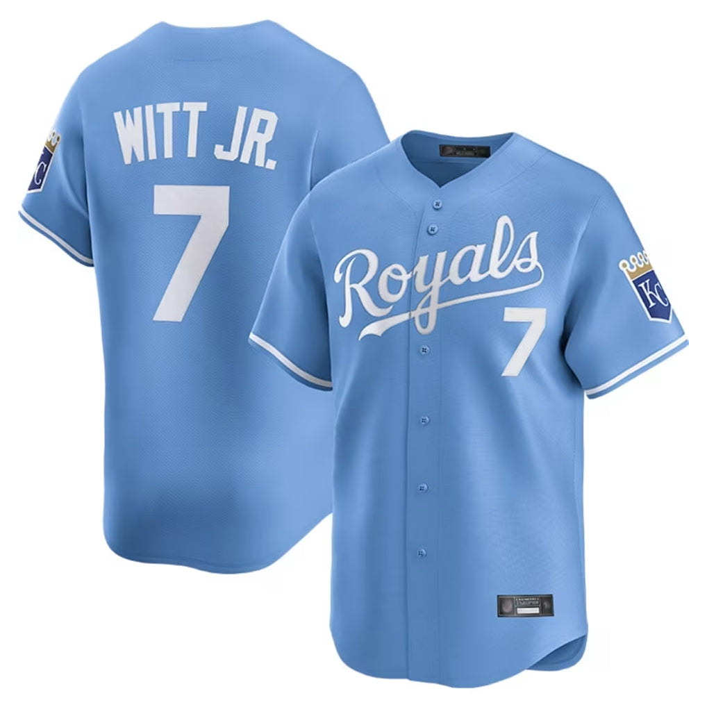 KC.Royals #7 Bobby Witt Jr. Player Light Blue Alt Limited Home Jdoa Stitched Jerseys