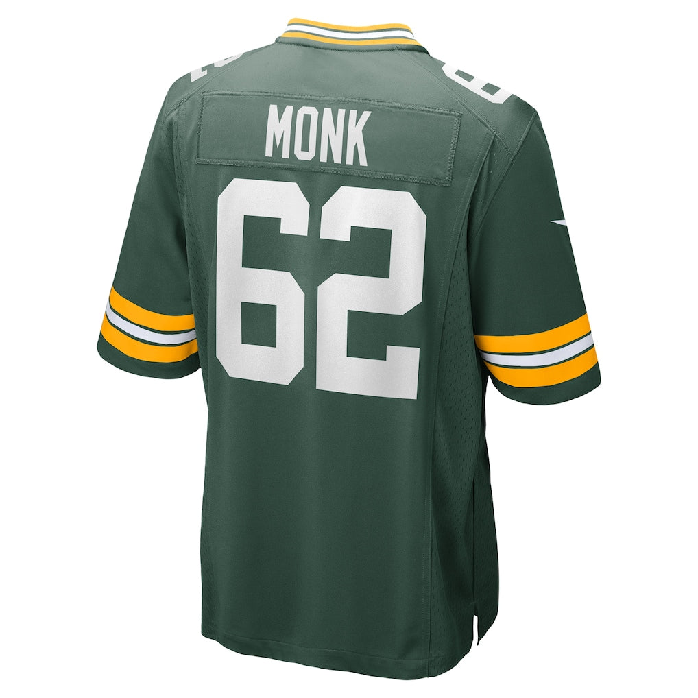 Jdoa GB.Packers #62 Jacob Monk Green Game Jersey
