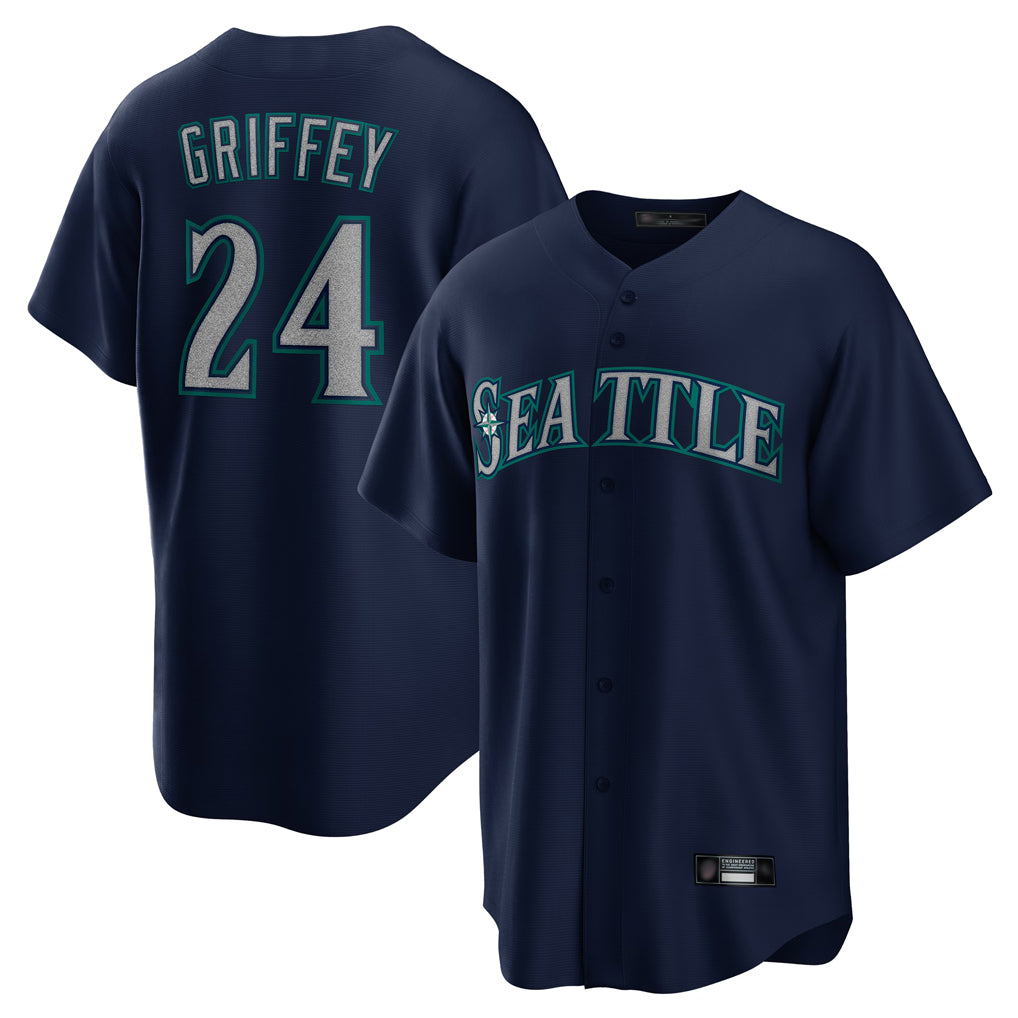 S.Mariners #24 Ken Griffey Jr Player Navy Home Game Jdoa Stitched Jerseys