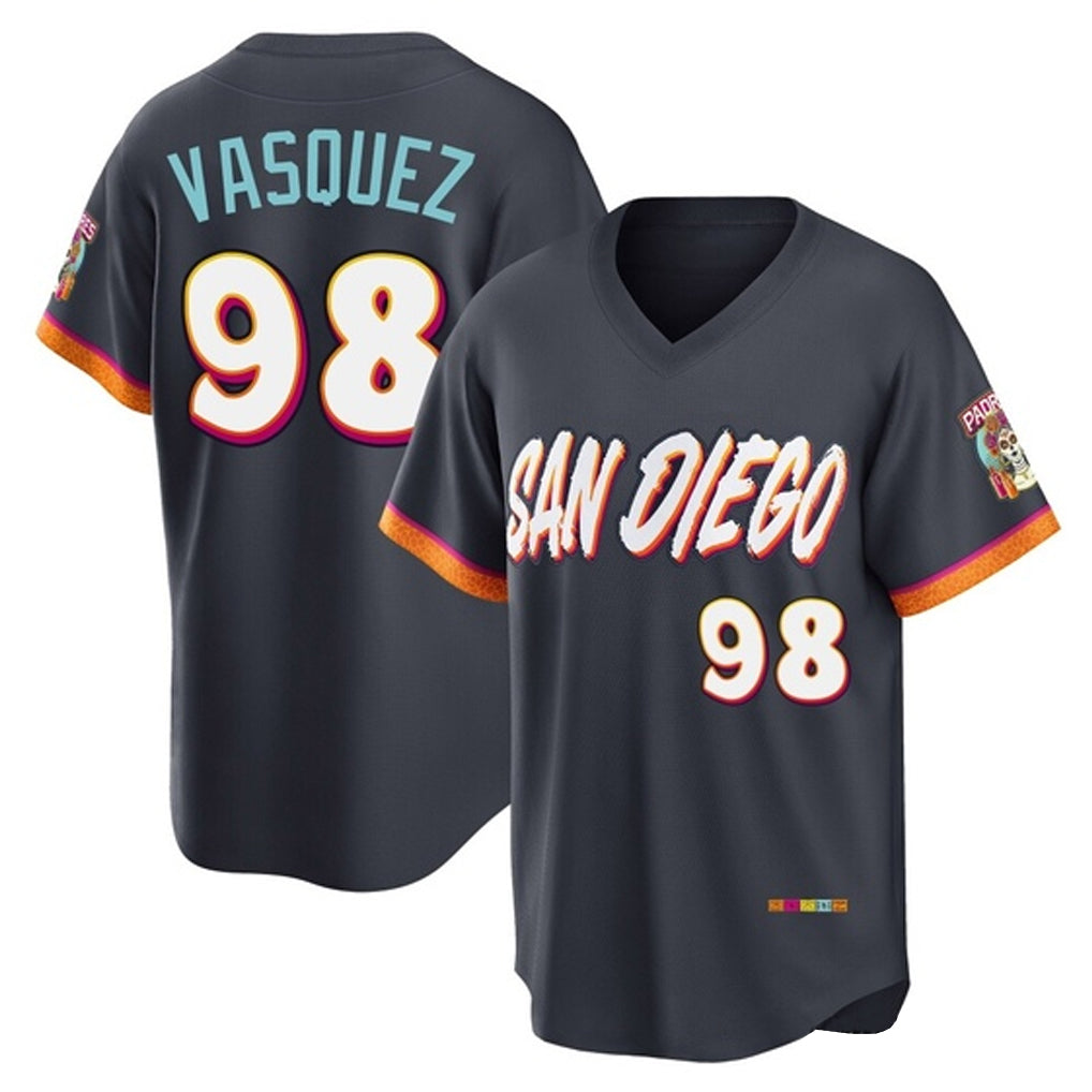 S.Diego Padres #98 Randy Vasquez Player Obsidian 2026 City Connect Home Limited T-shirt Jdoa Stitched Jerseys