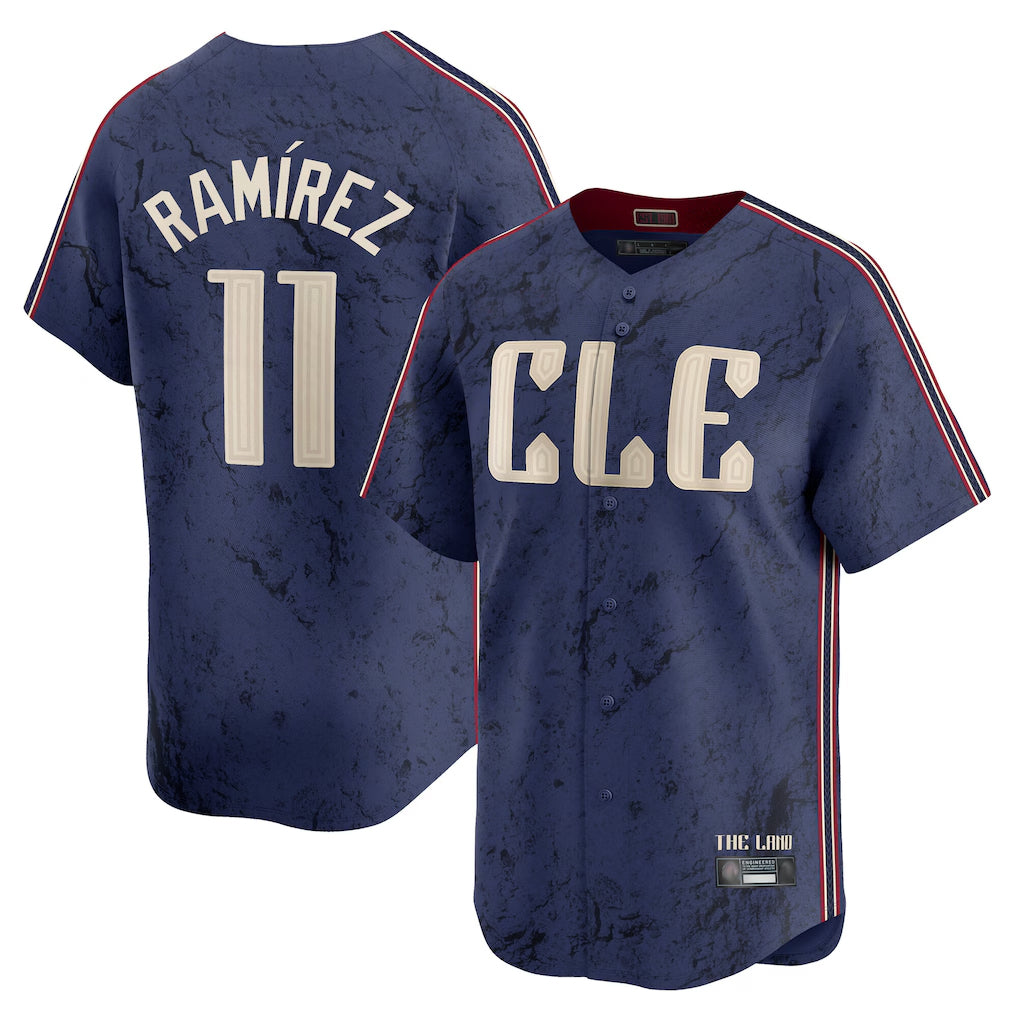 C.Guardians #11 Jose Ramirez Player Navy City Connect Limited Home Jdoa Stitched Jerseys