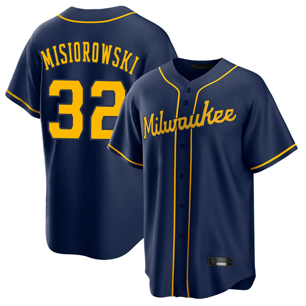 M.Brewers #32 Jacob Misiorowski Player Navy Home Game Jdoa Stitched Jerseys