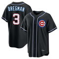 C.Cubs #3 Alex Bregman Player Black Fashion Out Game Jdoa Stitched Jerseys