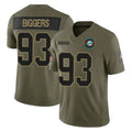 M.Dolphins #93 Zeek Biggers Player Olive 2025 Salute To Service Limited Game Jdoa Stitched Jerseys