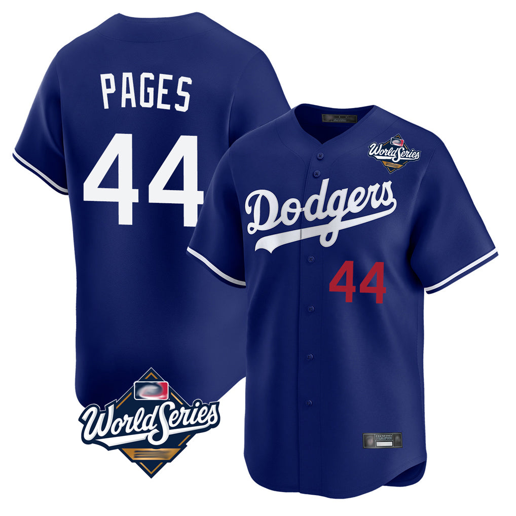 LA.Dodgers #44 Andy Pages Player Royal World Series Limited Home Jdoa Stitched Jerseys