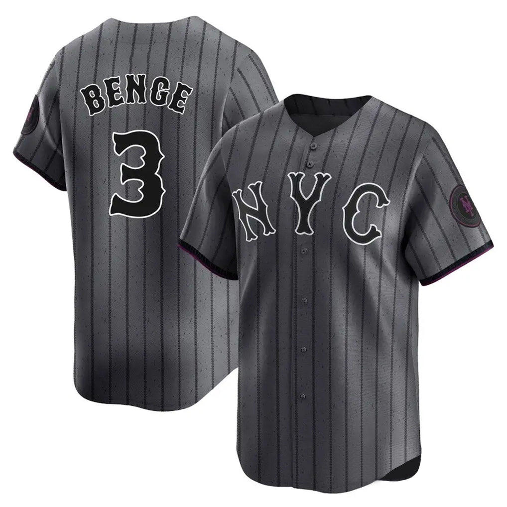 NY.Mets #3 Carson Benge Player Gray City Connect Limited Jdoa Stitched Jerseys