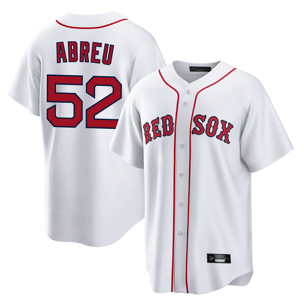B.Red Sox #52 Wilyer Abreu Player White Home Game Jdoa Stitched Jerseys