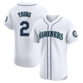 S.Mariners #2 Cole Young Player White Home Limited Elite Jdoa Stitched Jerseys