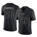 NE.Patriots #66 Will Campbell Player Black Reflective LImited Home Game Jdoa Stitched Jerseys