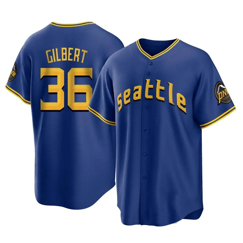 S.Mariners #36 Logan Gilbert Player Royal City Connect Home Game Jdoa Stitched Jerseys