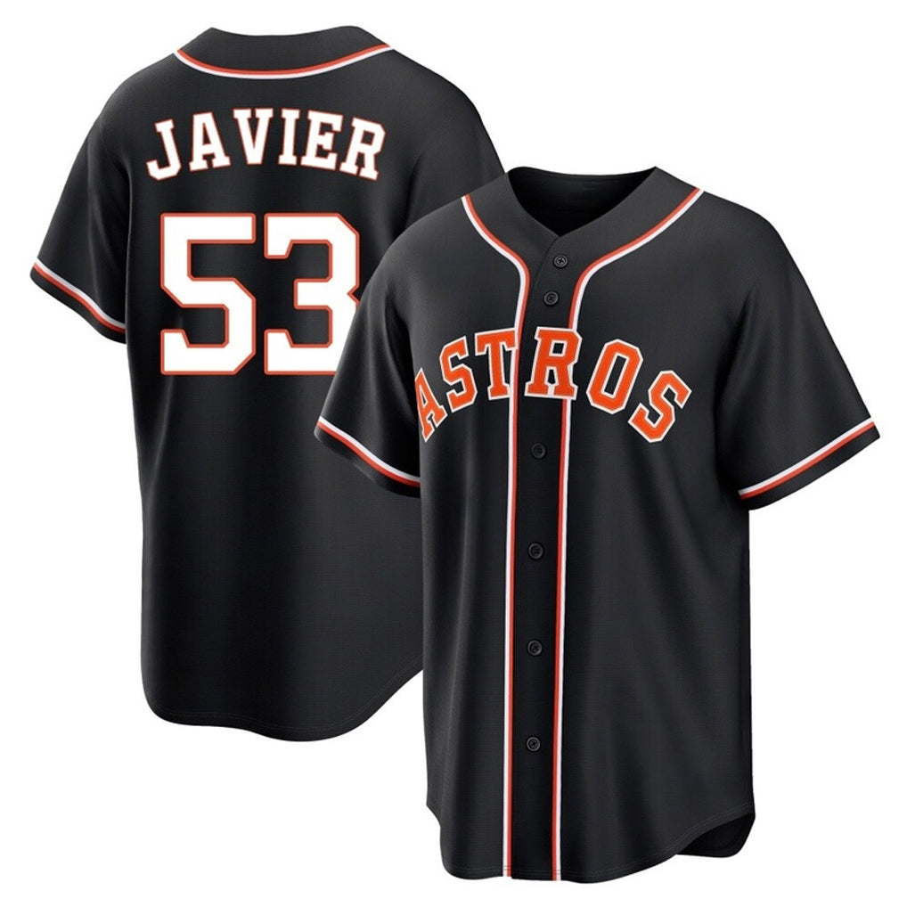 H.Astros #53 Cristian Javier Player Black Fashion Out Home Game Jdoa Stitched Jerseys
