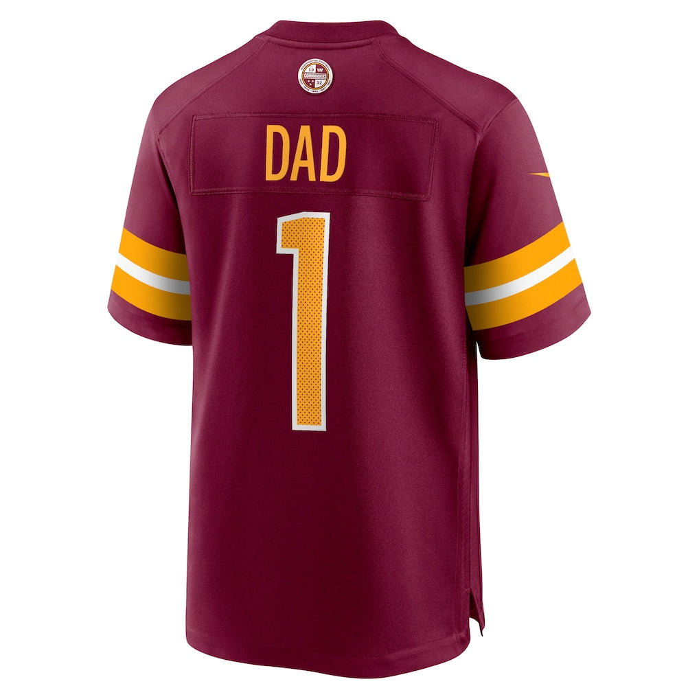 Jdoa W.Commanders #1 Dad Burgundy Game Jersey
