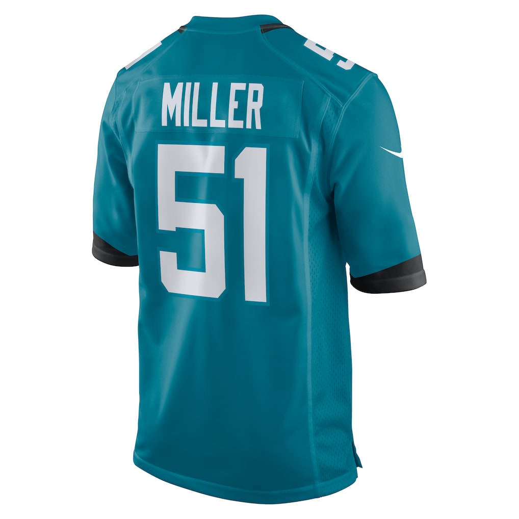 Jdoa J.Jaguars #51 Ventrell Miller Teal Game Jersey